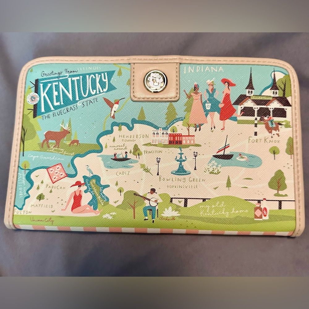 Spartina 449 Kentucky Snap Wallet – Map Print, NWOT